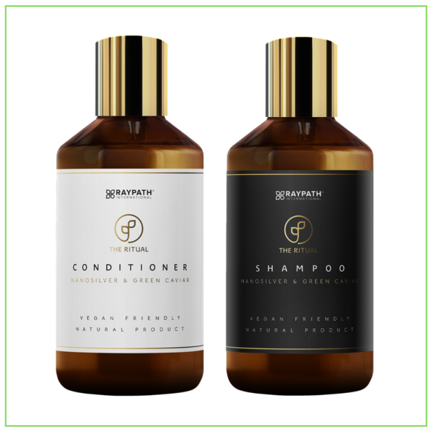Raypath plaukų priežiūros rinkinys: žaliųjų jūros dumblių ikrų šampūnas+kondicionierius